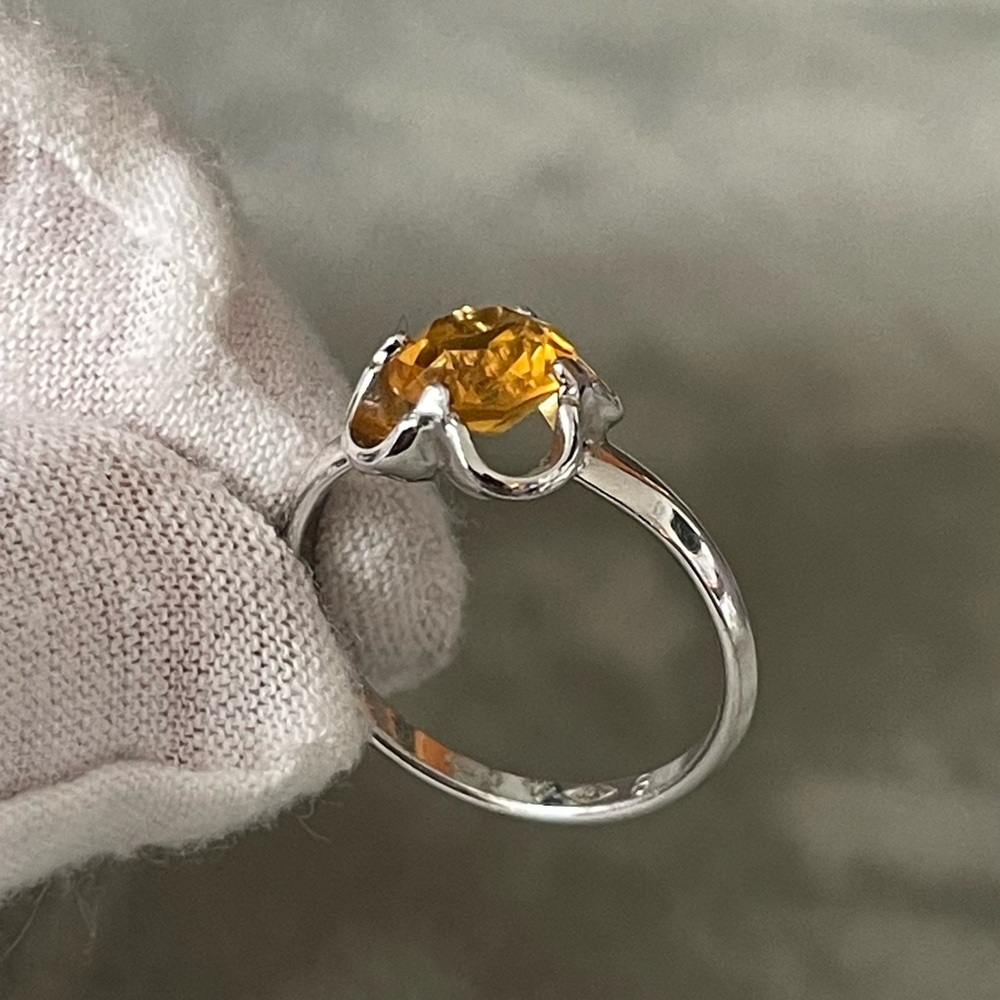 Beautiful 10k Gold Filled with Yellow Crystal Stone Ring Size 8